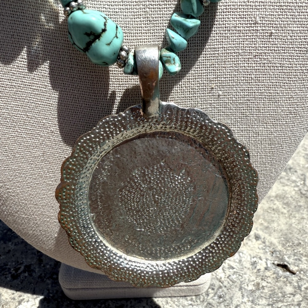 Turquoise Nuggets and Pendant Necklace - Picture 10 of 14